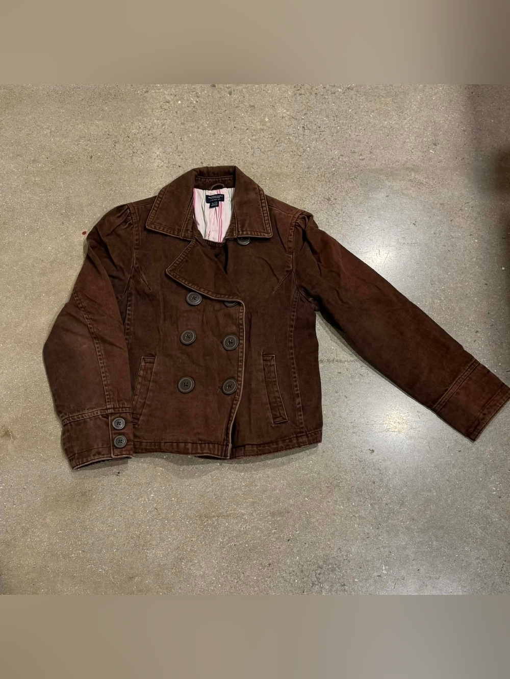 Vintage American Eagle AEO Brown Button Jacket Soft 100% Cotton Women's XL EUC